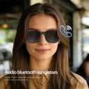 Smart Glasses | Bluetooth Glasses | 34g Ultra-Light Frame for Outdoor | Hands-Free Calls, Music & Voice Control | 8-10H Battery USB-C Charging(Black Polarized UV400 Lenses)