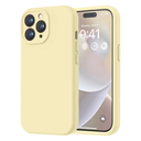 LOVE 3000 Designed for iPhone 14 Pro Max Case, Premium Silicone with [Soft Anti-Scratch Microfiber Lining] Shockproof Protective Phone Case for Men Women Girls 6.7", Creamy Yellow
