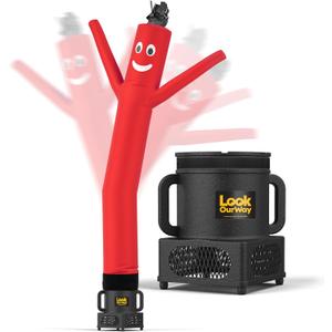 LookOurWay Air Dancers Wacky Waving Inflatable Tube Guy - 7ft Tall Inflatable Advertising Waving Dancing Man with Sky Dancer Blower - Red
