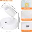 1 Pack Wireless LED Spotlight Indoor with Remote, Rechargeable Up Lights Indoor with Timer& Dimmable, Battery Operated SpotLights Accent Uplighting for Plant, Wall, Artwork, White