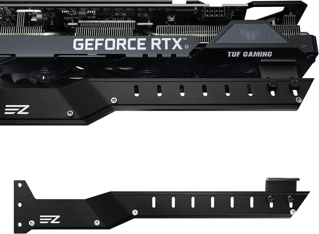 EZDIYFAB GPU Holder Brace Graphics Card Support, Video Card Sag Holder/Holster Bracket Support RX6700, RTX3090  309EZBlack