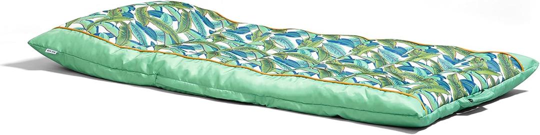 Big Joe Kona Hammock No Inflation Needed Pool Lounger with Headrest, Quick Draining Fabric, 4 feet Big (Tropical Palm Green)