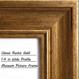 Yaetm 11x14 Picture Frame with Mat for 8x10 Set of 4, 1.4" Wide Molding & Dark Brown Photo Frames 11 x 14 with Tempered Glass for Wall Gallery, Home and Office, Wall Mount (4 pack, Gold)