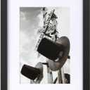 ONE WALL Tempered Glass 9x13 Picture Frame with Mats for 6x9 Photo, Black Wood Frame for Wall and Tabletop - Mounting Hardware Included