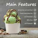 ESSENTIAL Paper Ice Cream Cups with Lids, 50pcs 8oz Disposable Dessert Bowls with Lids for Hot or Cold Food, Paper Snack Containers for Sundae, Frozen Yogurt, Soup (White)