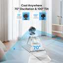 DR.PREPARE Oscillating Air Circulator Fan for Bedroom, 11.3” Height Powerful Table Fan, 70° Auto-Oscillating, 100° Adjustable Tilt, 3 Speeds, Efficient Cooling & Circulation for Home, Kitchen, Office