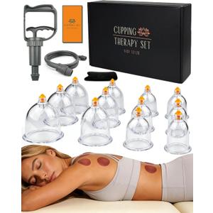 DEFUNX 12 Cups Cupping Set - Cupping Kit for Massage Therapy at Home Massage Cups for Whole Body