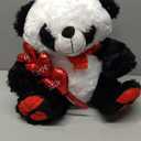 HollyHOME I Love You Panda Stuffed Animal Plush Panda with Red Hearts and Bow Sweet Plush Toy Gift 20 inches