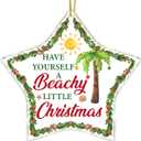 7 x Christmas Ornaments for Beach Lovers - Star Shaped Acrylic Hanging Ornament for Seaside Cottage Decoration (D10)