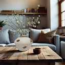 Uguisu Farmhouse vase for Home Decor. Ceramic vase, Vintage Style, Suitable for Table Decoration. Pottery Shop Decoration Gray-Brown(Small)