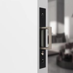Dontay 2 Pack 5.5" Pocket Door Edge Pull, Push Automatic Bounce Switch, Hidden Handle, Sliding Door Pull Hardware, Flush, Large Enough Pull Ring is Easier to Grasp and Use (2, Black)