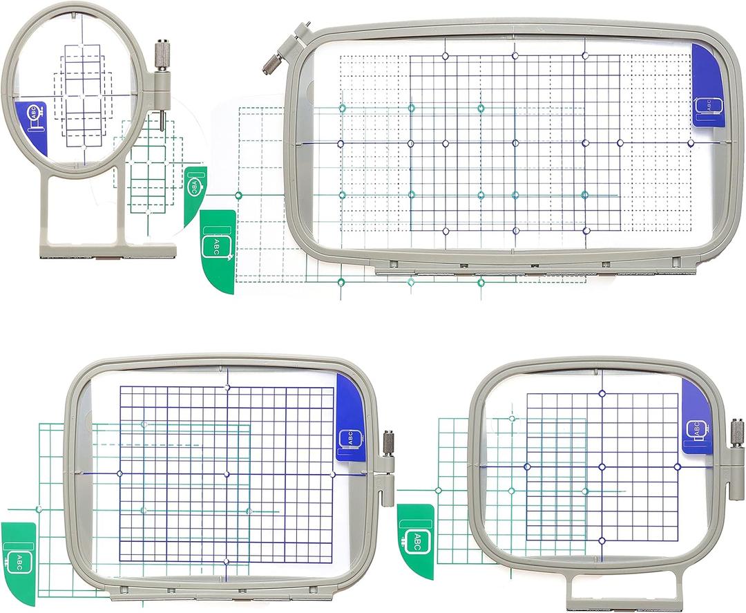 New brothread Embroidery Machine Hoop 4 in 1 Set(SA442+SA443+SA444+SA445) Compatible with Brother PE900 SE2000 PE800 SE1900 SE1950 PE780D 770 700 750D SE1800 Innovis1250D Babylock Accord Emore Ellure