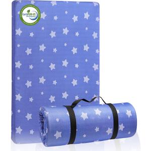 Lilian&Gema Pack and Play Mattress 38"x26"X1.5", Portable Mattress for Playpen, Pack N Play Mattress Topper, Soft Breathable and Waterproof Washable Cover for Baby Toddler (Blue)