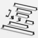 Lardmon 3 Pack 10 Inch(254mm) Matte Black Kitchen Cabinet Handles Modern Cabinet Pulls Kitchen Vanity Cabinet Hardware Timeless Drawer Pulls Handles, M-Black(10x3)