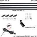 Plug-in Track Lighting Kit With Power Cord, 12-Light GU10 H Type Rails, Modern Kitchen LED Ceiling Spot Light Fixtures, 13FT, Black (No Bulbs)