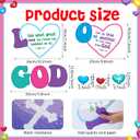 2 x 72 Pcs Christian Bulletin Board Decorations Set God is Love Bulletin Board Decor Jesus Religious Faith Bible Verse Heart Cutouts for Church Sunday School Vbs Chalkboard Home Wall Decor