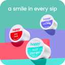 happy coffee light roast coffee pods, 60 count, notes of toasted biscotti and levity, compatible with most K-cup brewers, rainforest alliance certified