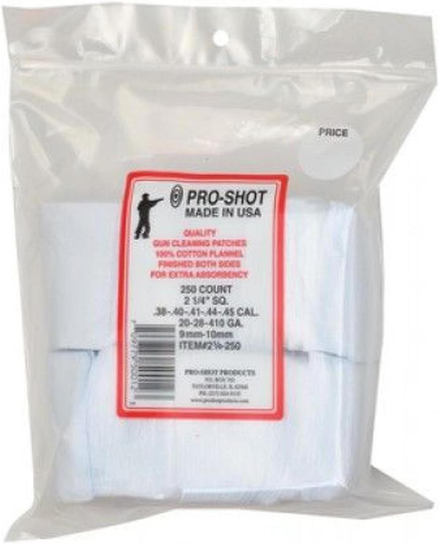 Pro-Shot Premium Gun Cleaning Patches  100% Cotton Flannel, Superior Weave Technology, Double-Napped for Maximum Absorbency  Lint-Free, Solvent Ready, Caliber Fits - Made in USA
