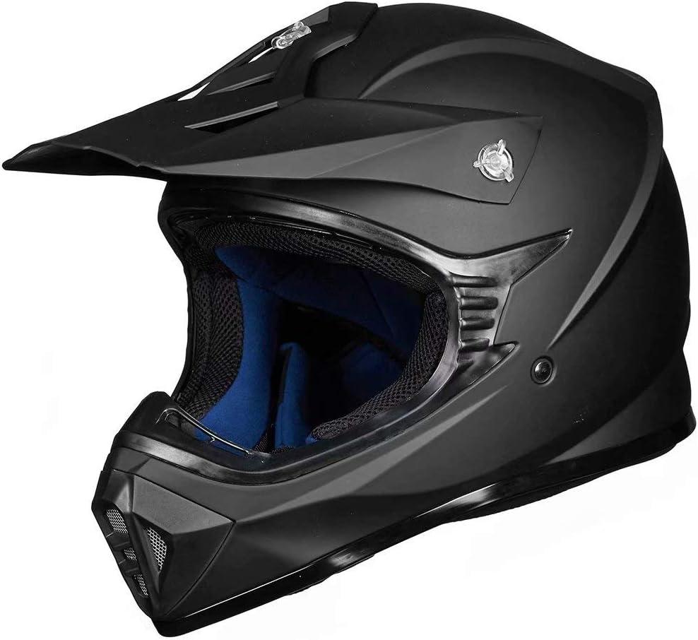 ILM Youth & Kids Dirt Bike Helmets Motocross ATV Dirtbike BMX MX Offroad Full Face Motorcycle Helmet, DOT Approved Model 128YS  (Youth-L, Matte Black)