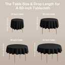 joybest 6 Pack Round Tablecloths 60 Inch Black Table Cloth Fit 20 to 42 Inch Tables, Washable Polyester Fabric Table Cover for Wedding Party Reception Formal Events