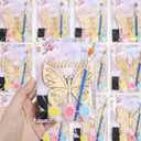 24 Pack Butterfly Party Favors - Non-Toxic Wooden DIY Butterflies Paint Craft - with Magnet Luminous Pen Diamond Sticker - Butterfly Birthday Party Supplies Goodie Bag Gift Prize for Kids Girl Toddler