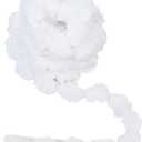 GORGECRAFT 5m*30mm Fuzzy Pom Pom Wired Trim Ribbon Lace White Christmas Faux Fur Pompom Ball Ball Plush Ball DIY Craft Sewing Trim Boho Ribbons for Curtains Home Wedding Party Decoration