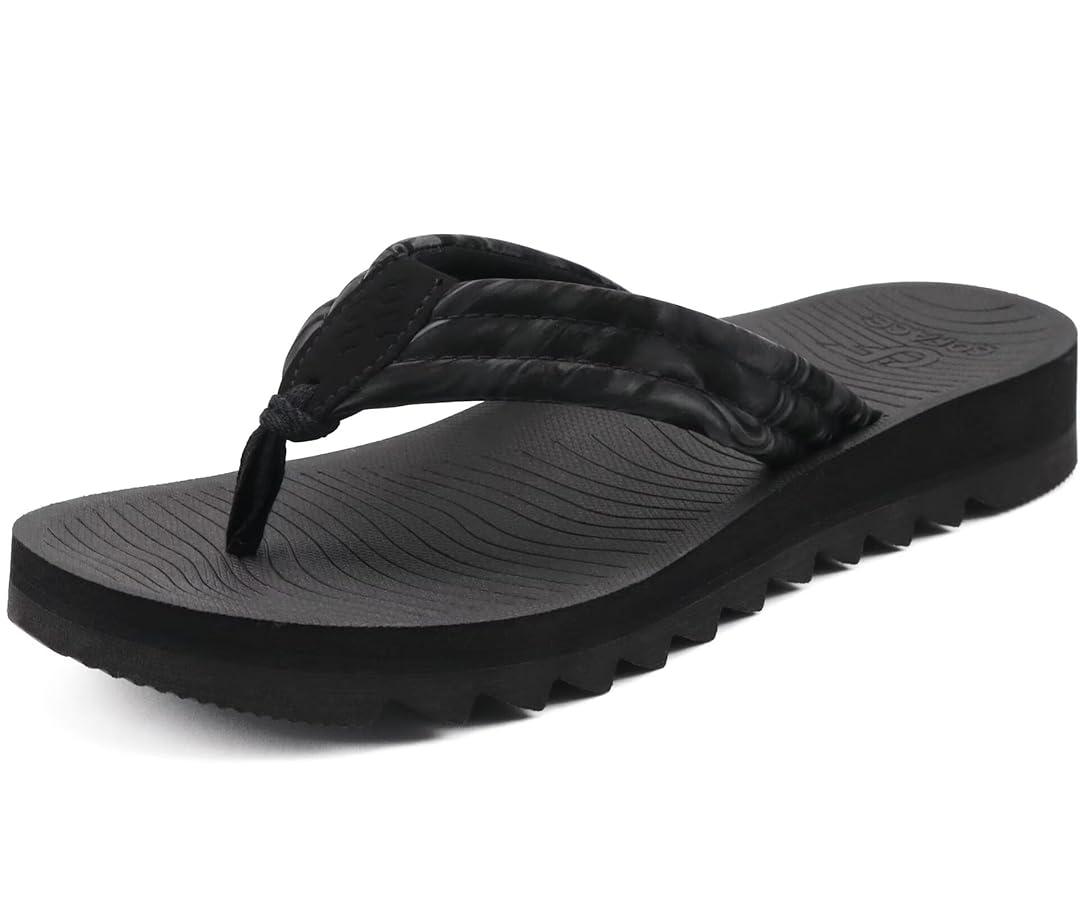 COFACE Womens Arch Support Flip Flops Yoga Mat Comfortable Thick Cushion Walking Thong Sandals Lightweight Slip On Summer Beach Slippers, Size 7