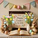10 Pcs Easter Decorations with Eggs, Artificial Flowers for Spring Easter Tree Ornaments Indoor & Outdoor Decor, Easter Home Table Decor & Tree Decorations for Festive Celebrations