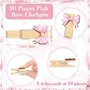 Patelai 321 Pcs Pink Bow Baby Shower Decorations Set 5 Games Include Pink Ribbon Baby Shower Bingo Word Scramble Description The Price Guess Don't Say The Word Sign for Coquette Bow Game Party Decor