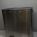60L(16 Gal) Dual Trash Can, Stainless Steel Kitchen Garbage Can, Double Compartment Classified Rubbish Bin, Recycle Dustbin w/Plastic Inner Buckets, Soft-Close Lid, Airtight, Silver