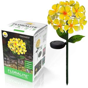 Touch Of ECO Solar LED Metal Flower Stake Light - Perfect for Your Garden, Patio, Walkway, or Outdoor Living Area - Includes 1 Flower Light (Yellow)