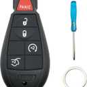 Key Fob Case Shell fit for Jeep Grand Cherokee 2008-2013 Commander 2008-2010 Dodge Ram Journey Grand Caravan Charger Durango Challenger Magnum Keyless Entry Remote Key Fob (5 Buttons-A)