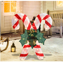 Bshine Lighted Christmas Outdoor Decoration, 19.6 Inch White Dog Wearing Christmas Hat and Cane, Furry Glowing Holiday Display Cute Puppy, Light Up Christmas Decor for Indoor Outdoor Yard Lawn Garden