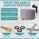 75FT Garden Hose, 304 Stainless Steel Water Hose, Flexible with a 10-Mode Nozzle Sprayer, No Kink, Lightweight, Puncture Proof, Ideal for Yard, Lawn, Outdoor, 5/8'' Outside Diameter