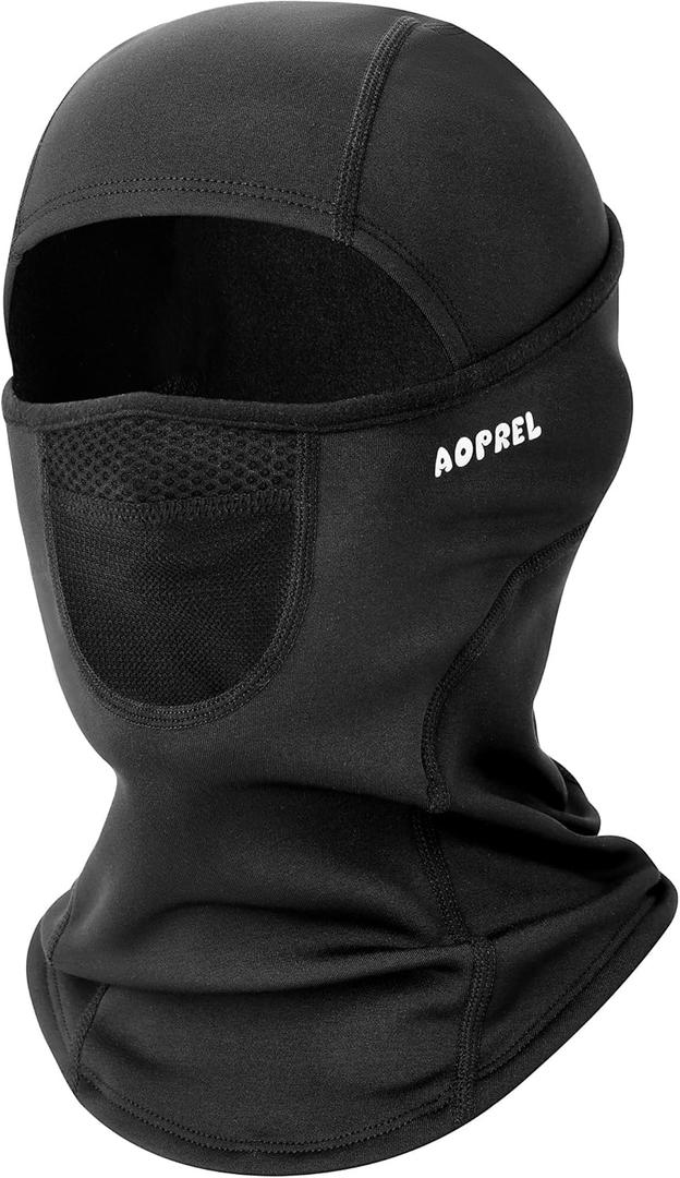 Kids Balaclava Ski Mask with Breathable Holes, Windproof Fleece Full Face Mask for Cold Weather Boys Girls (Black)