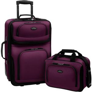 U.S. Traveler Rio Rugged Fabric Expandable Carry-on Luggage, Purple, Set U.S. Traveler Rio Rugged Fabric Expandable Carry-on Luggage, Purple, Set