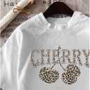 RoseSeek Women's Graphic Letter Tee Crew Neck Drop Shoulder Trendy Summer T Shirt Short Sleeve Vintage Car Print Top (XS)