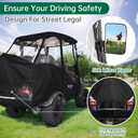 10L0L Golf Cart Enclosure for 4 Passengers Club Car Precedent - 57'' Roof Fit, Waterproof Transparent Driving Cover with Security Side Mirror Openings, Black - Fits 4 Seater