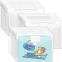 Sooez 24 Pack Plastic Envelopes Poly Envelopes, Clear Document Folders US Letter A4 Size File Envelopes with Label Pocket for School Home Work Office Organization, Clear