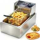 Electric Deep Fryer with Basket, Stainless Steel, 10.5Qt
Oil Deep Fryer for Home & Commercial Countertop, High Power, Adjustable Temperature Control
