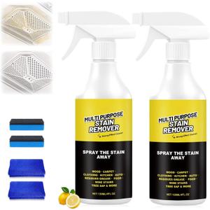 2Pcs Multi-Purpose Stain Remover, All Purpose Cleaner Spray, Powerful Cleaner Kitchen Multi-purpose Foam Cleaner Spray for Kitchens, Floors, Toilets and Cars (120ML)