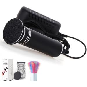 Upgraded Electric Callus Remover for Feet 1200RPM, Adjustable Speed Professional Electric Foot Sander Foot Grinder Heel File Pedicure Tool for Women Men Cracked Dead Skin, 60 Sandpaper Discs, Black