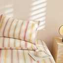 mixinni Vintage Striped Duvet Cover Set Twin, 3-Piece Washed Cotton Bedding Set - Soft, Breathable & Colorful Marble Stripe Pattern, All-Season Comforter Cover with Zipper-Twin Size