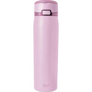 Simple Modern Mesa Loop Water Bottle with Covered Straw and Handle | 24oz Cup Holder Friendly Insulated Stainless Steel Bottles for Travel, Sports and School | Pink Champagne