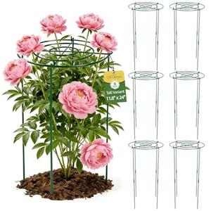 DSTANA 6 Pack Peony Cages and Supports, 12" x 24" Tall Peonies Support Cage