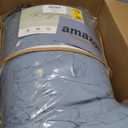 ROSGONIA Oversized King Comforter Dusty Blue, 3pcs (1 Boho Comforter & 2 Pillowcases) Lightweight Oversized King Size Comforter Sets Bedding Blanket