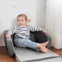 ZICOTO Comfy Kids Chair for Toddler - Stylish 2 in 1 Lounger Made of Memory Foam Easily Unfolds Into a Soft Baby Couch to Nap On - Modern Fold Out Sofa for the Little Ones