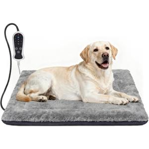 Bestio Heated Dog Bed 3220x2 in,MET&UL Dual Certified Heated Cat Beds for Indoor Cats and Small Dogs, Heated Pet Bed with Timer & Temp Adjustable, Removable Waterproof Electric Warming Bed