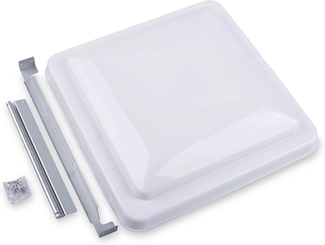 Camp'N 14 Inch Universal RV Roof Vent for Trailer, Camper, Motorhome - RV Vent Covers for Roof - OEM Lid Replacement (14 x 14 White 1-Pack)