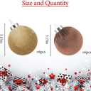 12 Pcs Velvet Christmas Ornaments Set - Coffee Brown Large Shatterproof Christmas Tree Decorations, 3.15 Inch Multicolor Velvet Balls for Xmas Tree, Home, and Party Decor